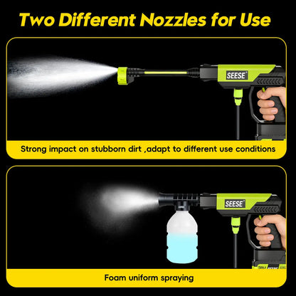 Seese Cordless Pressure Washer Kit – Portable High-Pressure Cleaner for Cars, Patios, Gardens & Home Use