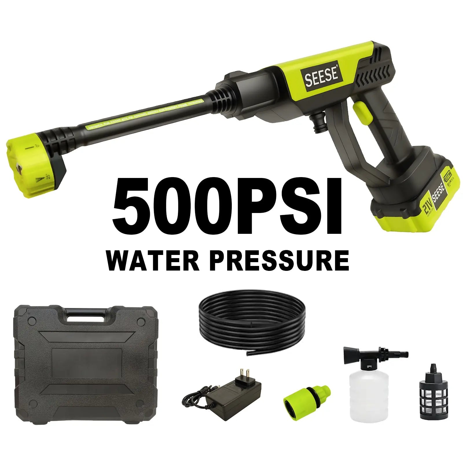 Seese Cordless Pressure Washer Kit – Portable High-Pressure Cleaner for Cars, Patios, Gardens & Home Use
