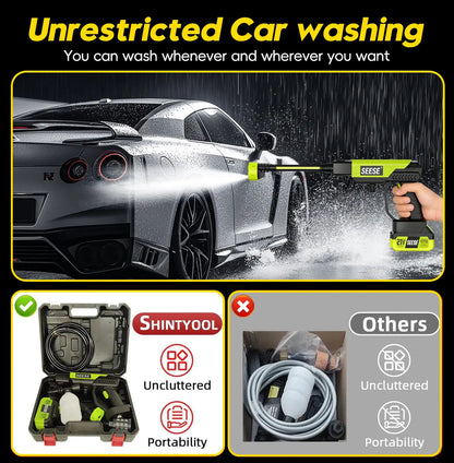 Seese Cordless Pressure Washer Kit – Portable High-Pressure Cleaner for Cars, Patios, Gardens & Home Use