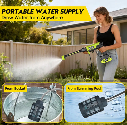 Seese Cordless Pressure Washer Kit – Portable High-Pressure Cleaner for Cars, Patios, Gardens & Home Use